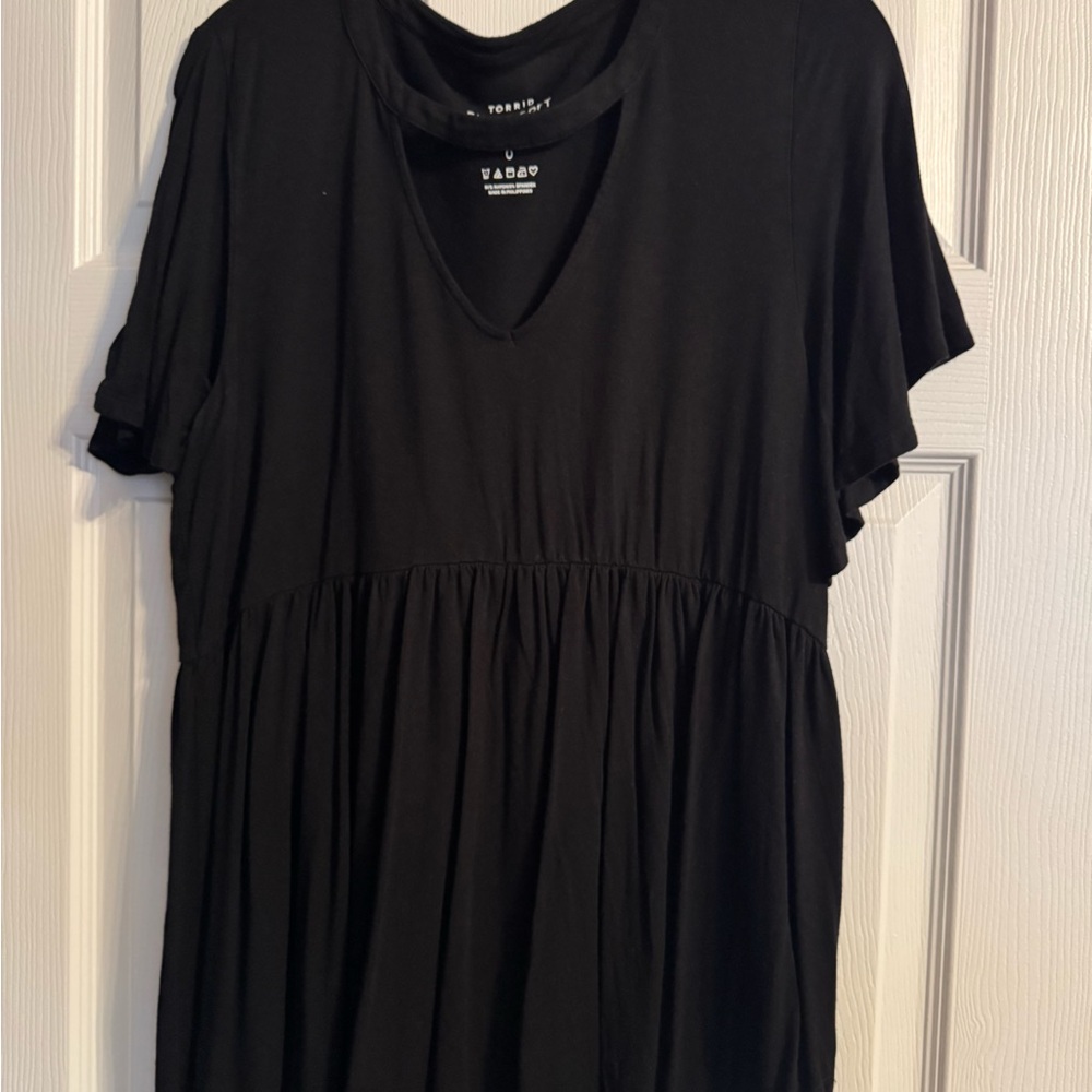 Torrid Black peplum vneck Women's Top